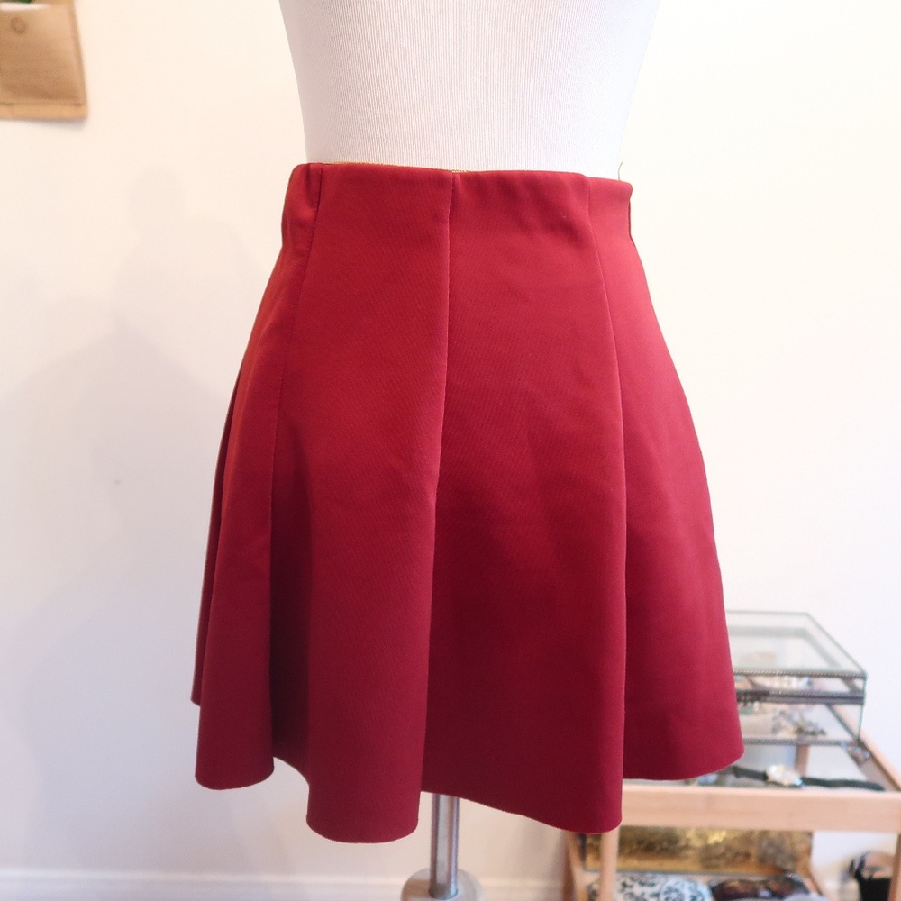 ZARA BURGUNDY A-LINE SKIRT